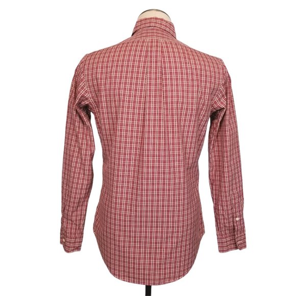 Ralph Lauren Plaid Cotton Custom Fit Shirt Red Sz Small - Picture 4 of 8